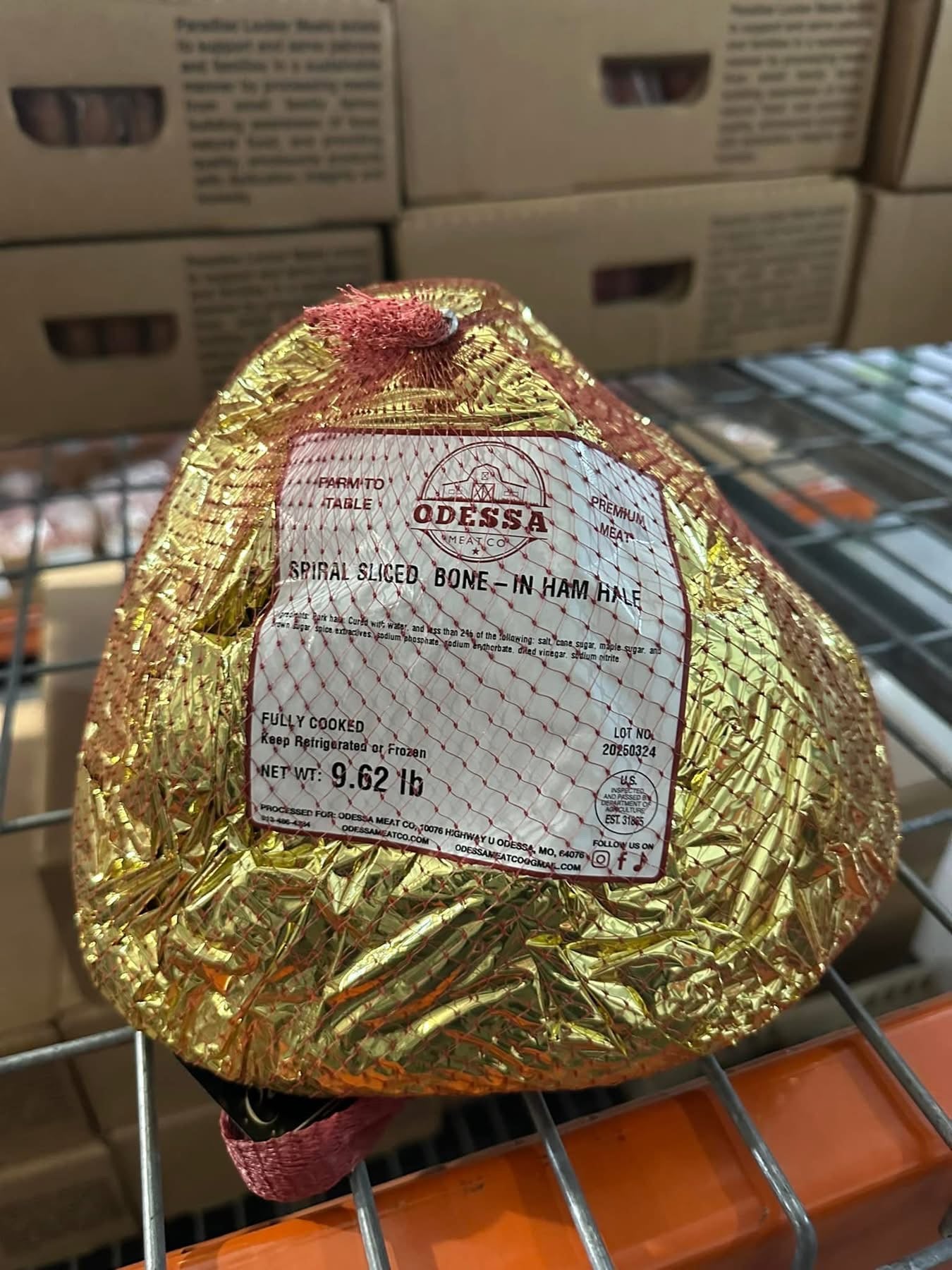 Pre Order Holiday Spiral sliced Smoked and Cured Bone In Half Ham